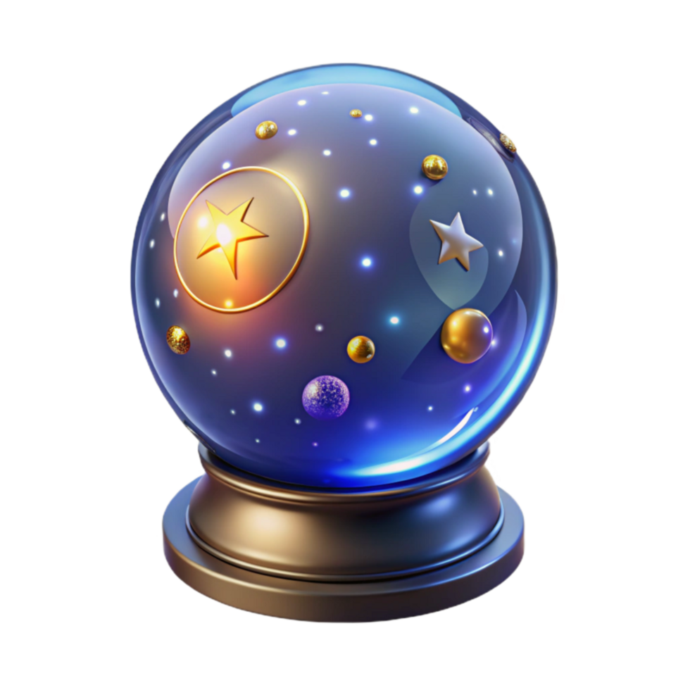 Celestial Sphere Illuminated Night Sky in Glass Orb png