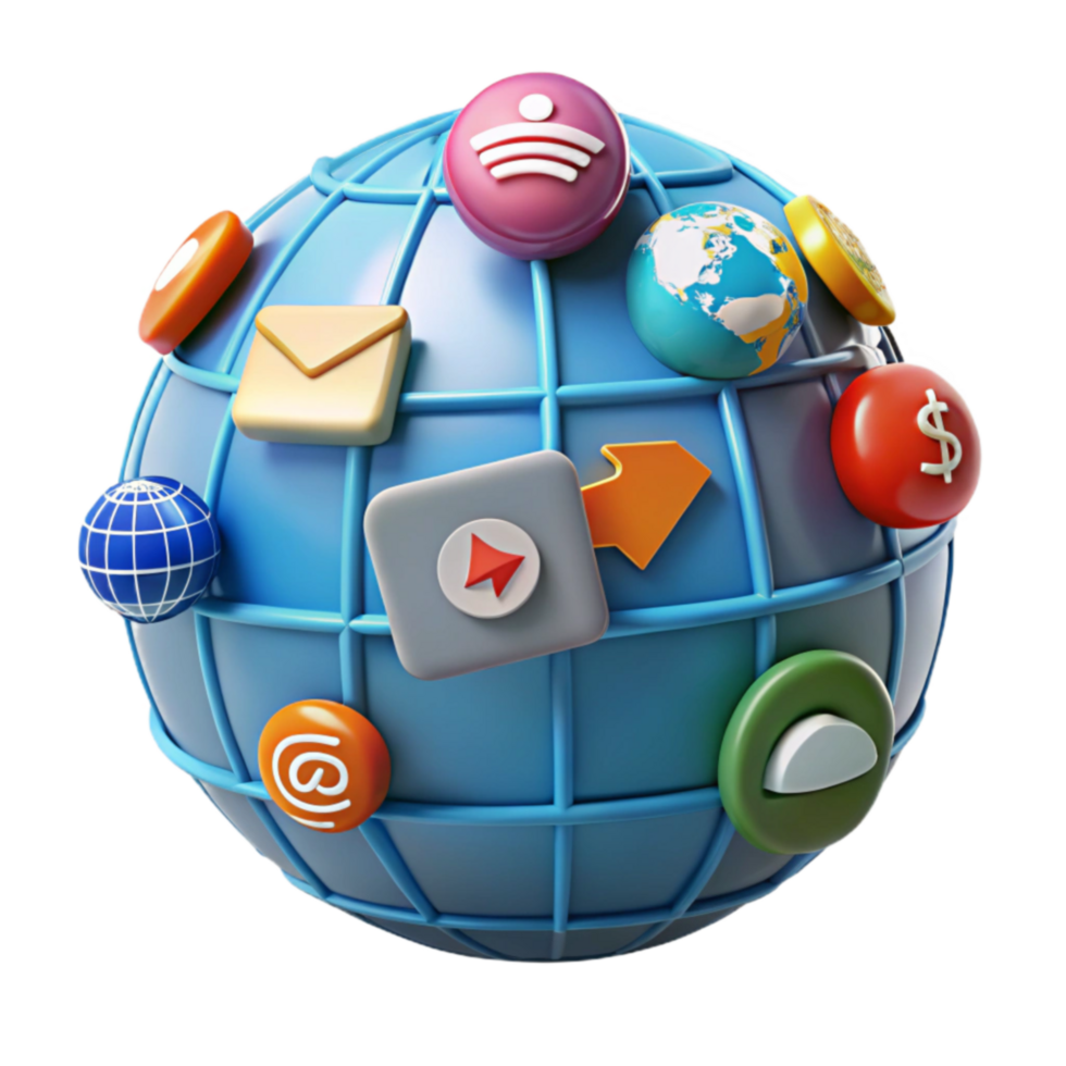 Global Digital Interconnectivity A Visual Representation png