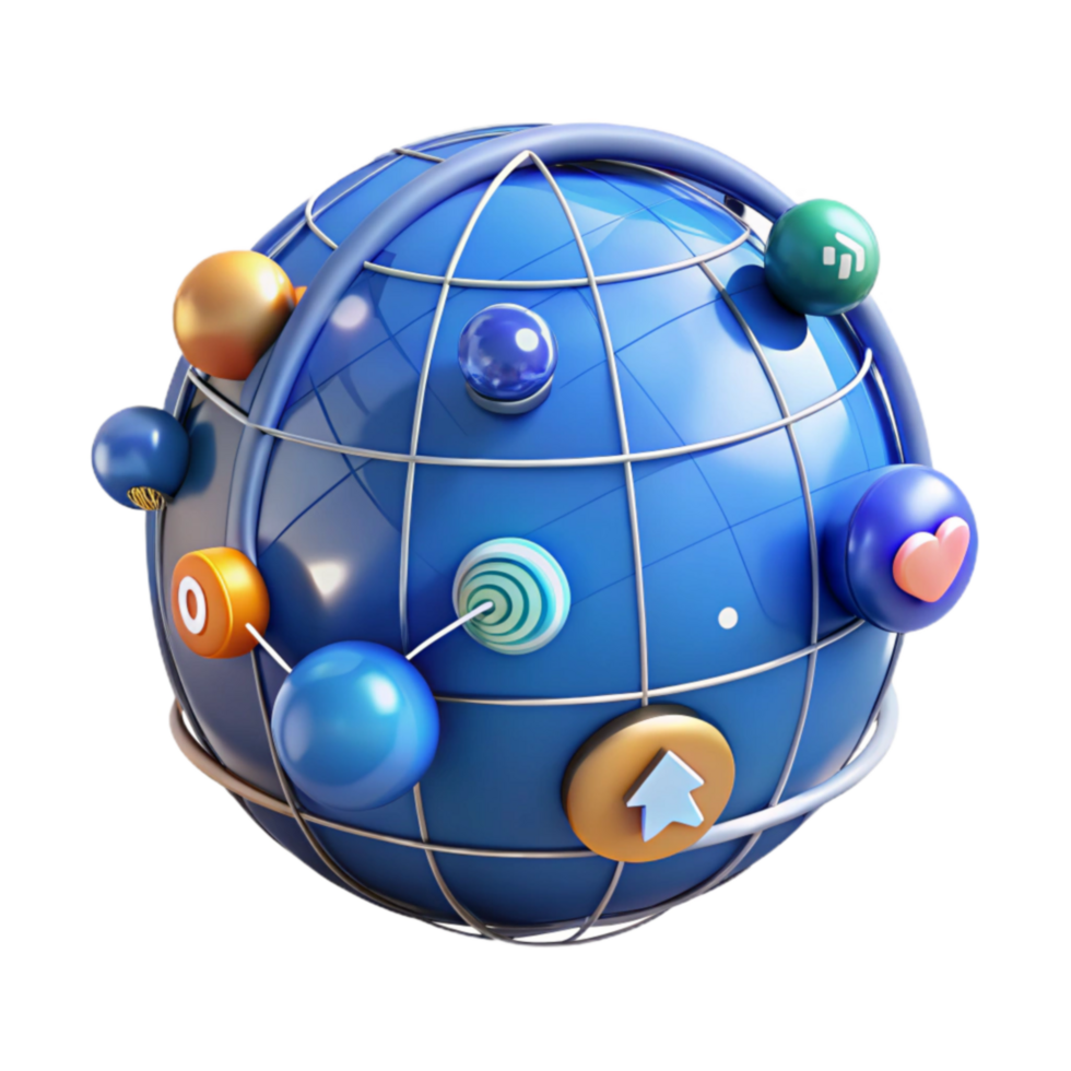 Global Network Interconnected Communication and Data png
