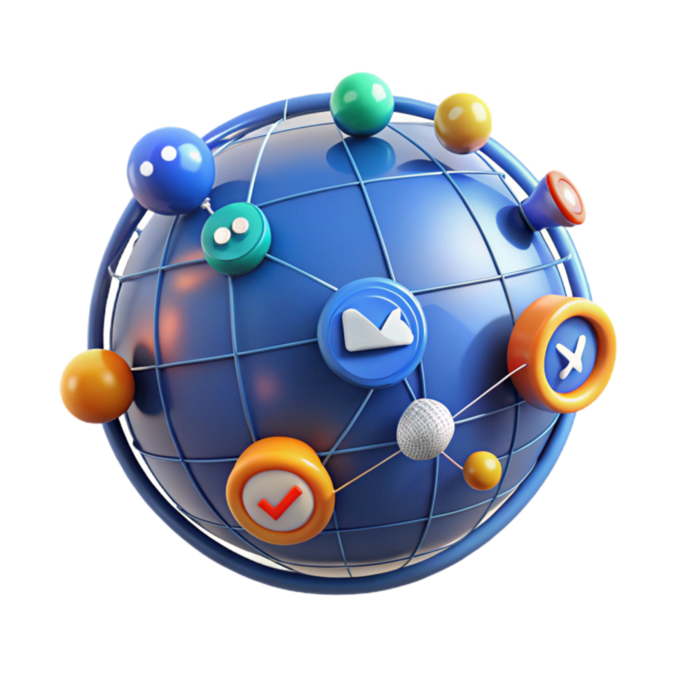 Global Network Interconnected Communication Data png