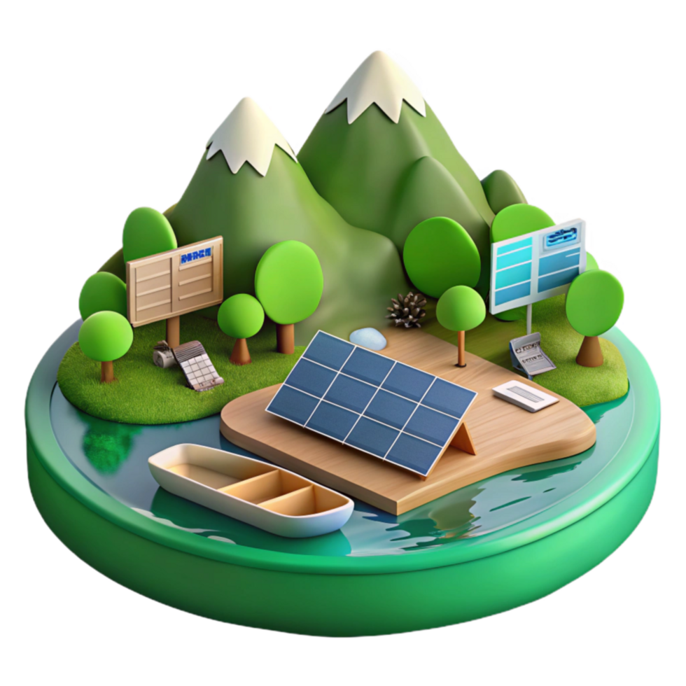 Sustainable Energy Eco-Friendly Solar Power in Scenic Landscape png