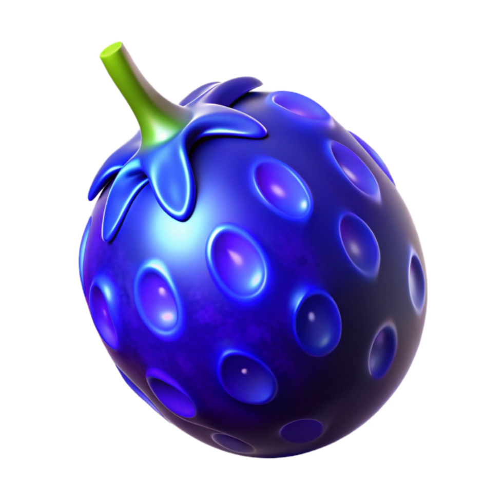 Shiny Blue Berry 3D Render of a Fruit png
