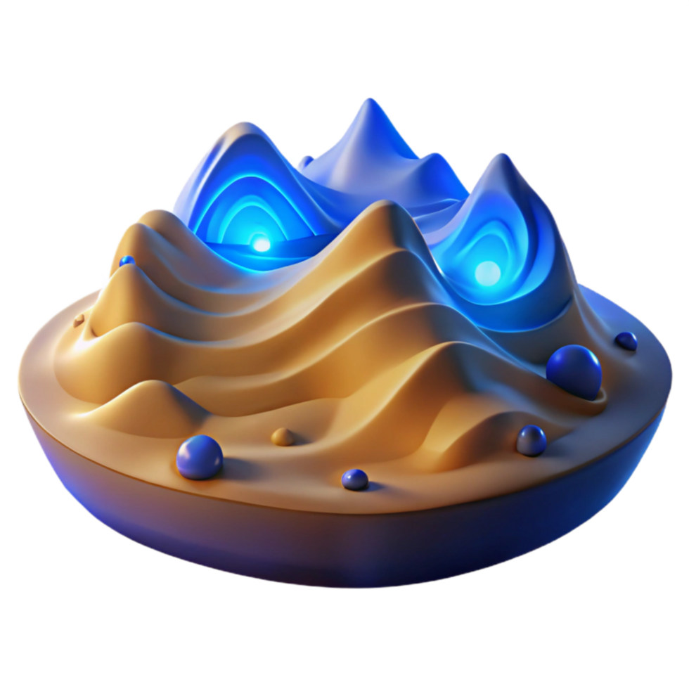Abstract 3D Render Luminous Sandscape png