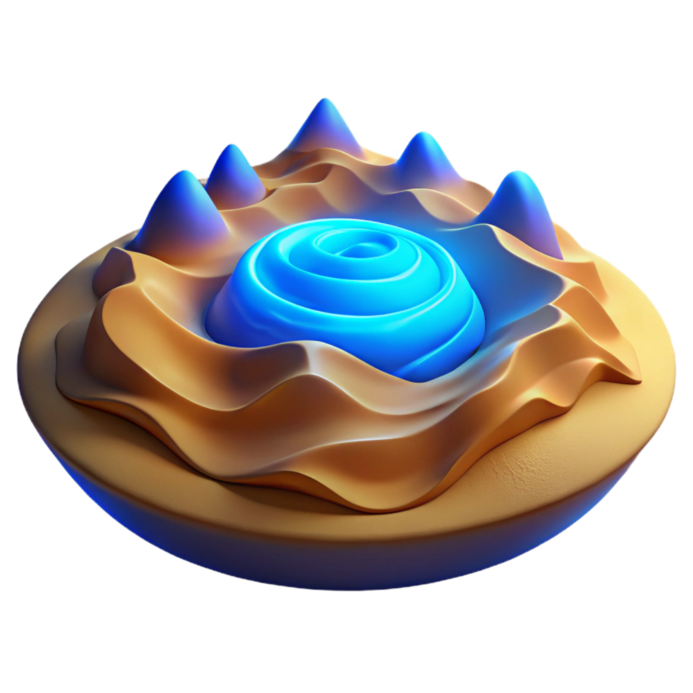 Abstract 3D Render Dunes and Glowing Orb png