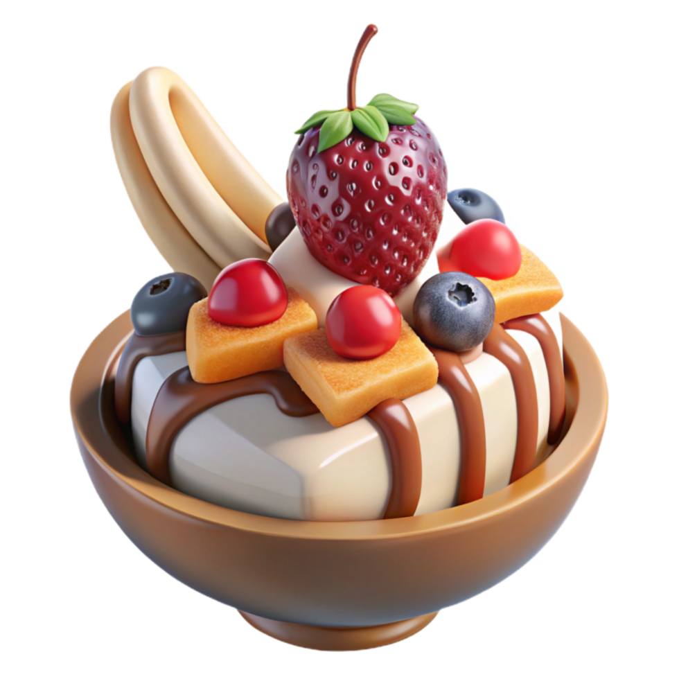 Delicious Dessert Creamy Treat with Berries Caramel png