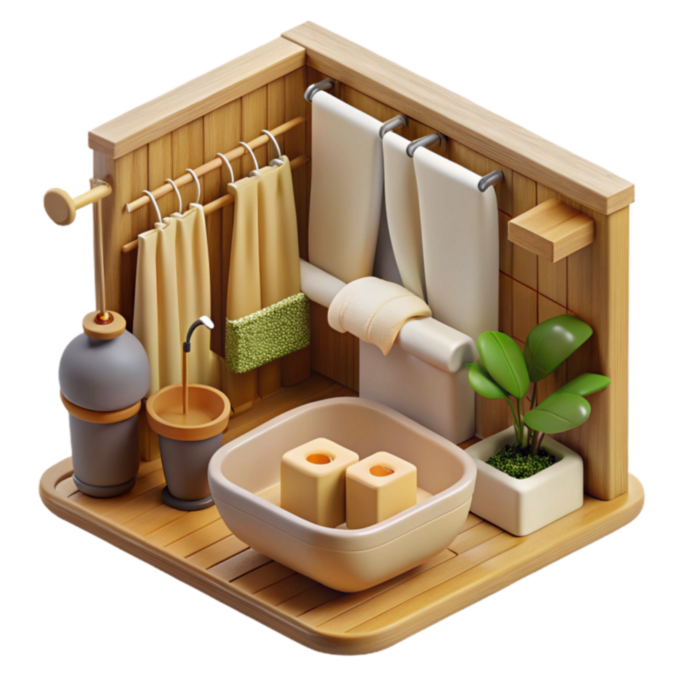 Modern Minimalist Bathroom Design Clean Lines Natural Wood png