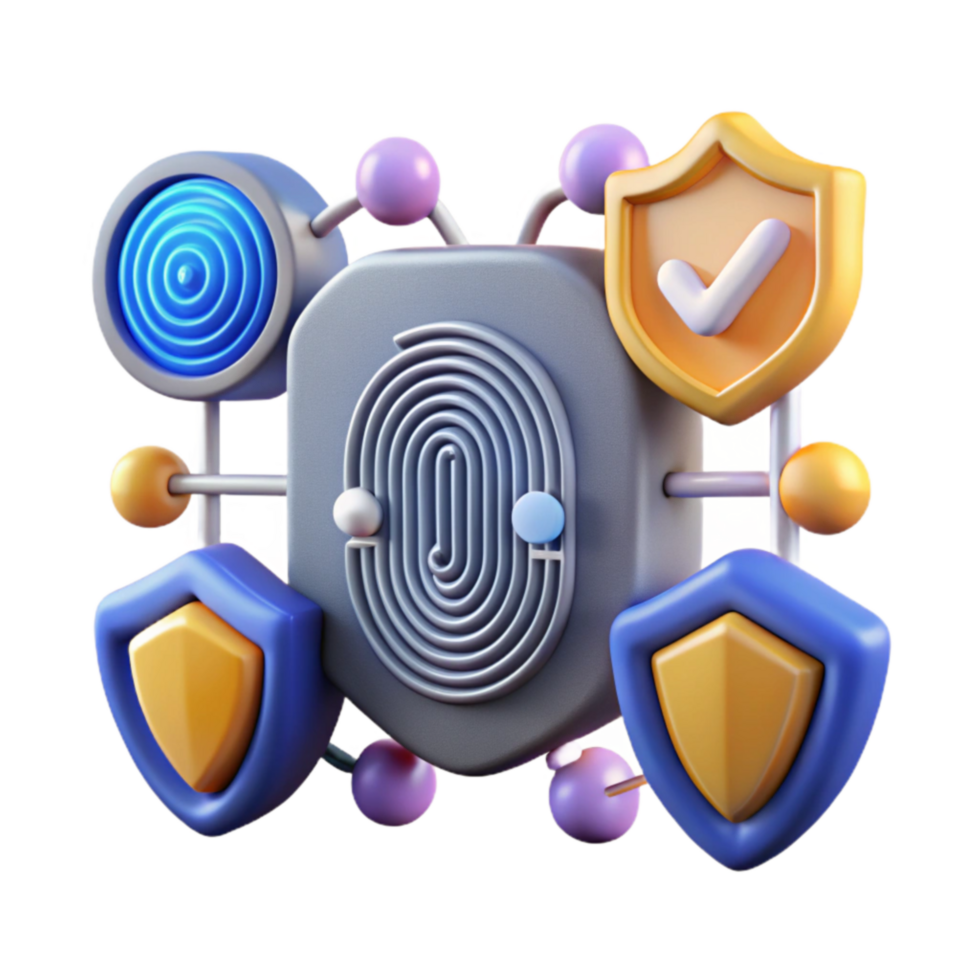 Digital Security Fingerprint Authentication Multi-Layer Protection png