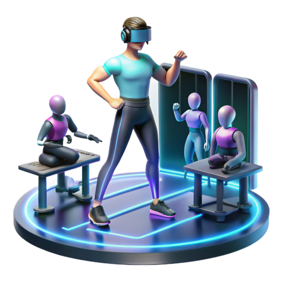 VR Fitness Immersive Workout with Virtual Trainers png