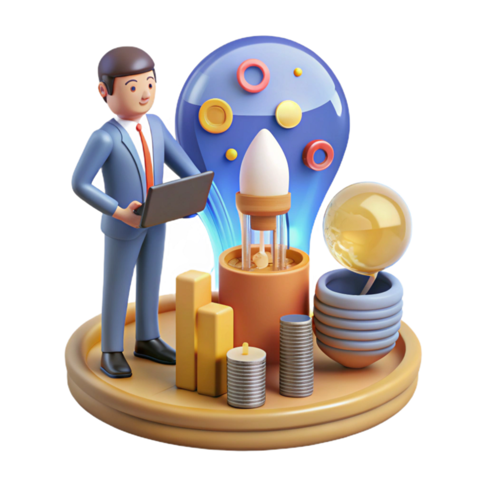 Business Growth Strategy, Innovation, and Financial Success png