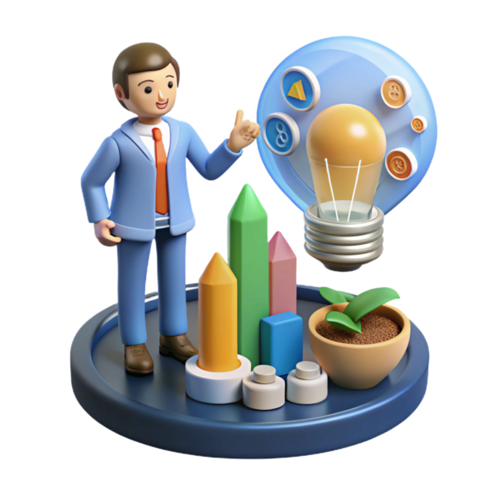 Business Growth Idea, Strategy Data Visualization png