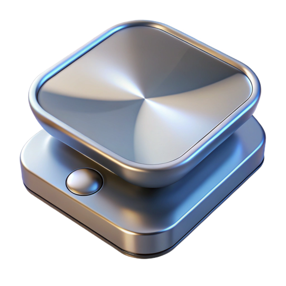Sleek Metal Device with Button Modern Technology png