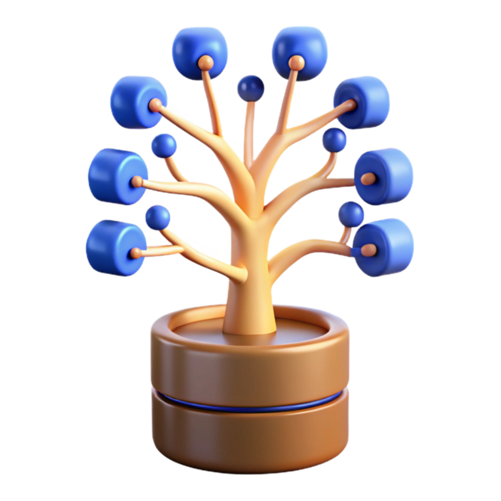 Abstract Tree Structure Network Growth Visualization png