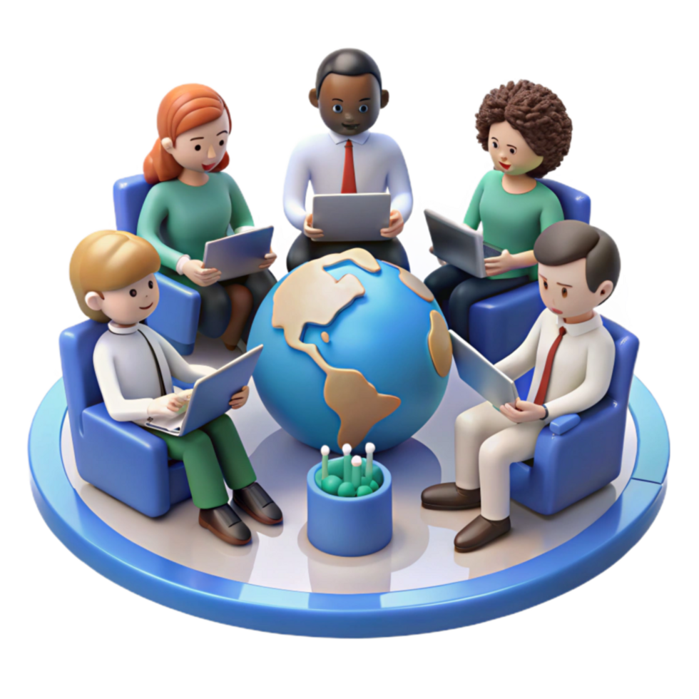 Global Teamwork Diverse Group Collaboration Technology png