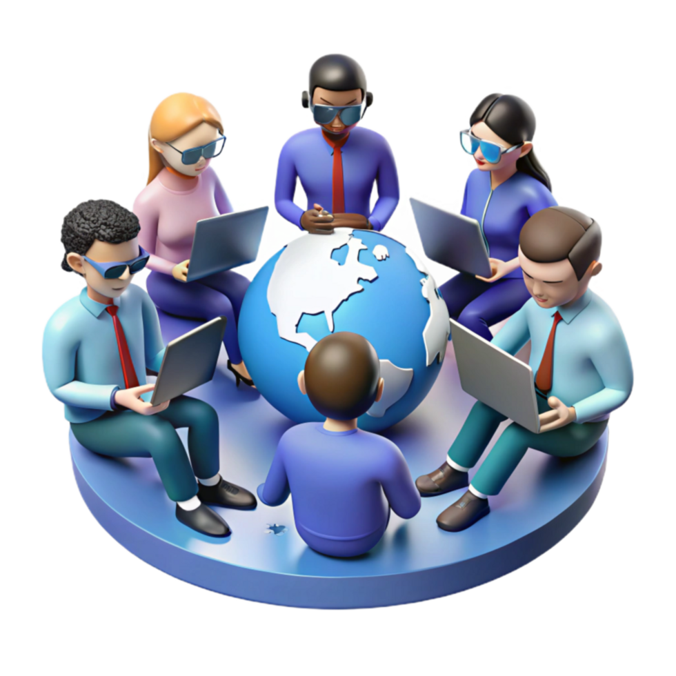 Global Collaboration Teamwork Technology png