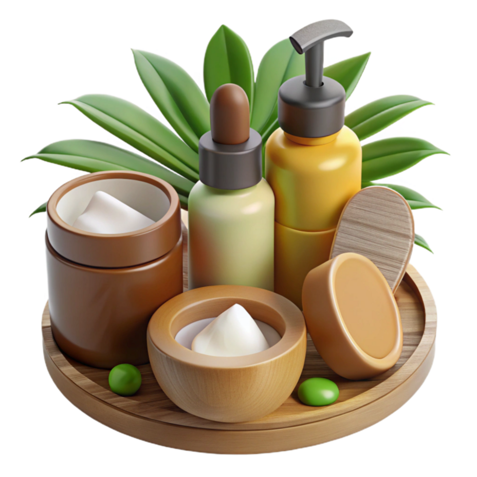 Luxury Natural Skincare Set Cream, Serum, Lotion, and Soap png