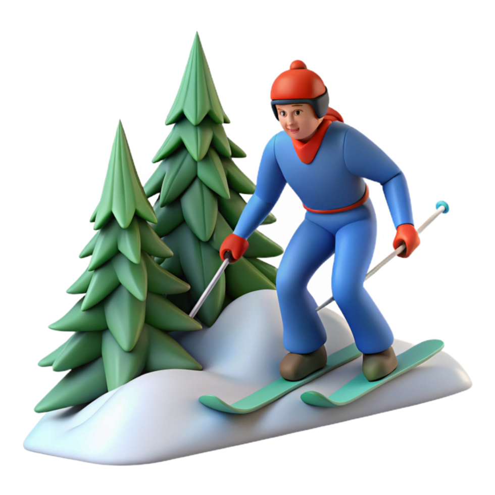 Downhill Skiing Winter Fun on Snowy Slopes png