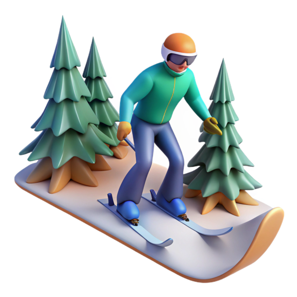 Downhill Skiing Winter Fun on the Slopes png