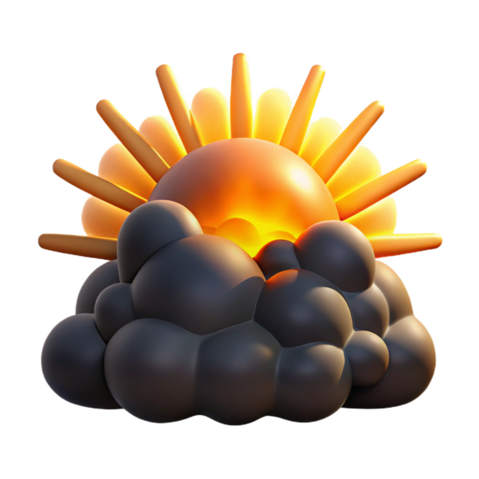Sun Breaking Through Dark Clouds Weather Icon png