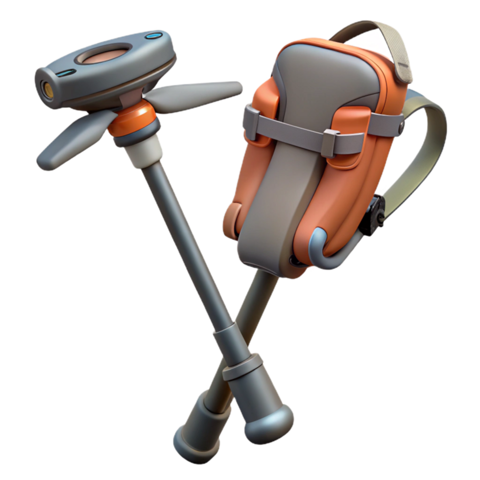Futuristic Gadget Backpack Tech Accessory Set png