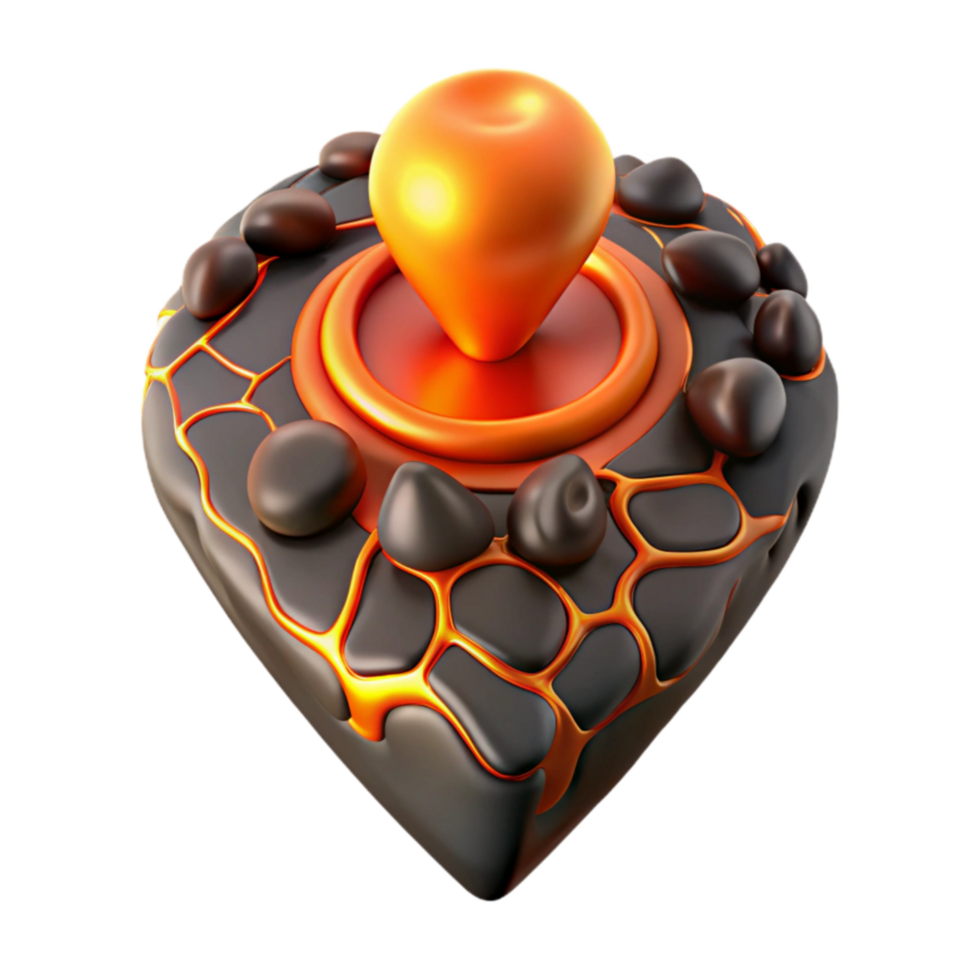 Volcanic Joystick 3D Render of Abstract Game Controller png