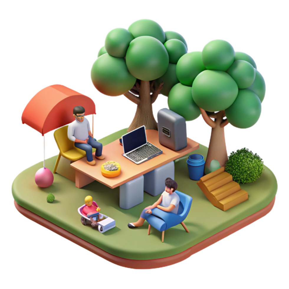Outdoor Workspace Relaxation, Productivity, and Nature png