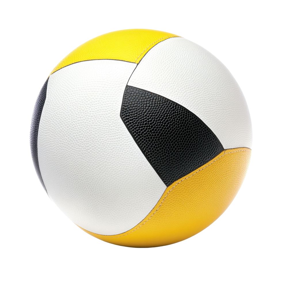 Volleyball resting on a Transparent background showcasing its vibrant colors and distinct design features, Volleyball Ball, background png