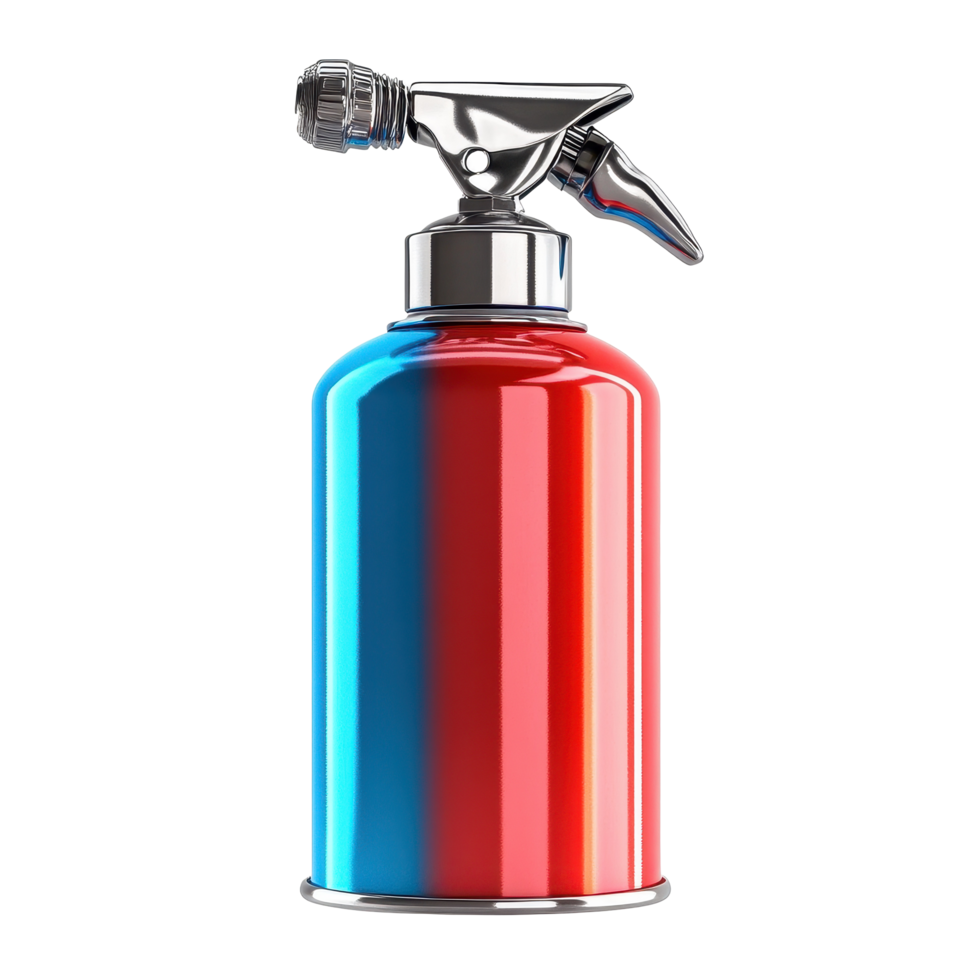 Spray paint dispenser in vibrant red and blue colors isolated on a Transparent background for creative projects, Spray paint dispenser isolated on white png