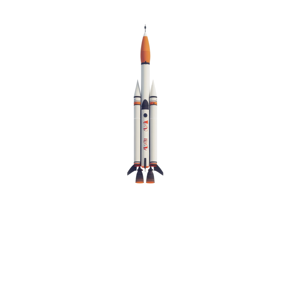 Space rocket launches into the sky surrounded by white smoke on a bright background, space rocket launch on Transparent background, background png