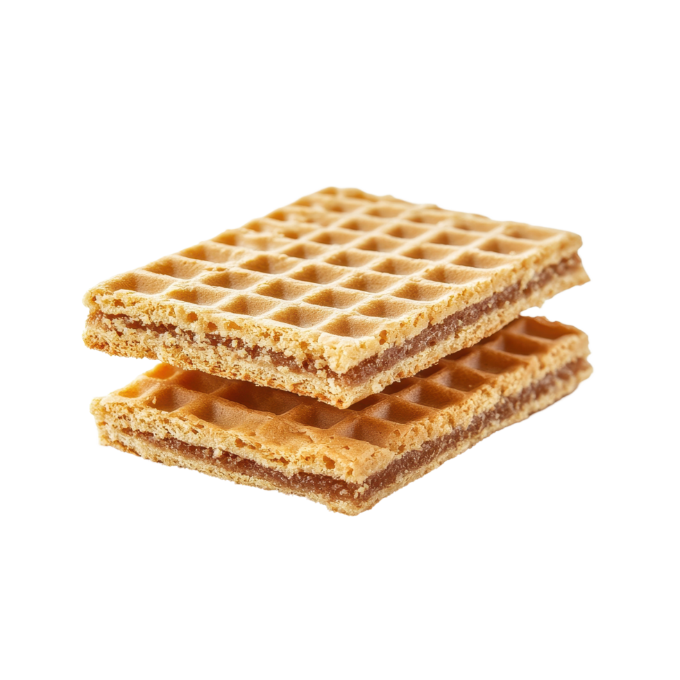 Crispy wafer bars stacked together on a clean Transparent background ready for delightful snacking, Wafer bars isolated on png