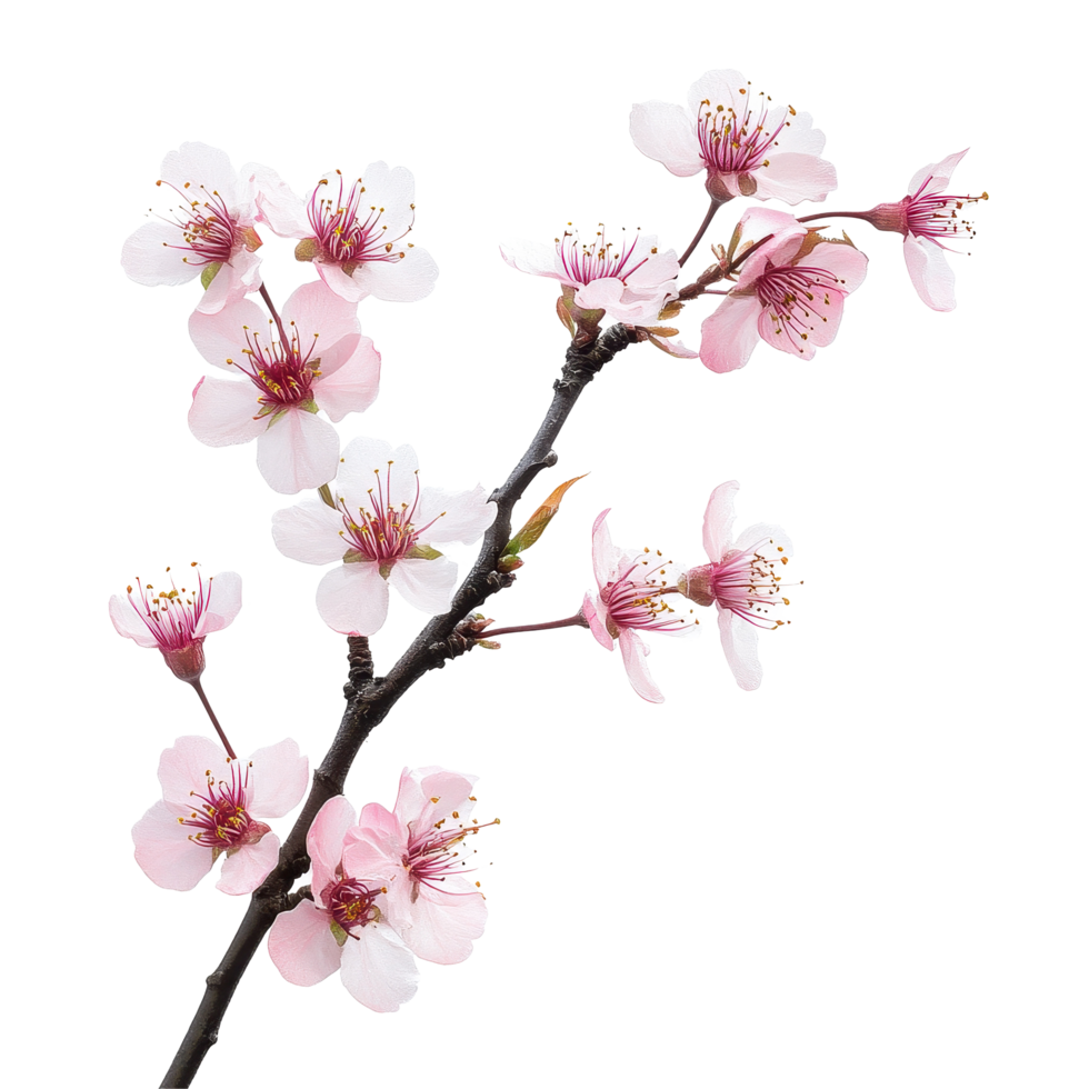 Wild Himalayan cherry blossom branch showcases delicate pink Sakura flowers in full bloom, Sakura flowers a branch wild Himalayan cherry blosso Transparent background transparent, background png