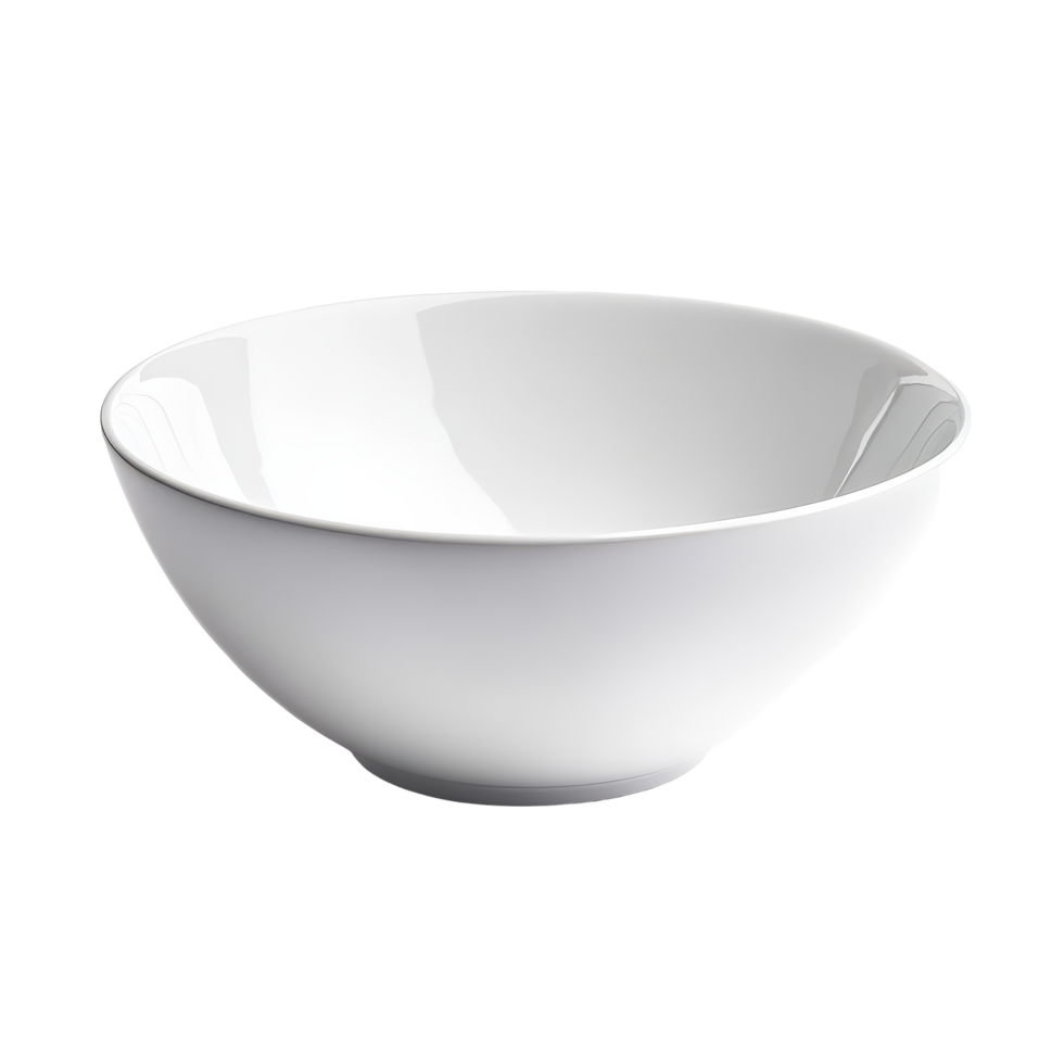 White ceramic bowl isolated on Transparent background enhances minimalist kitchen decor and dining experiences, white ceramic bowl isolated on background png