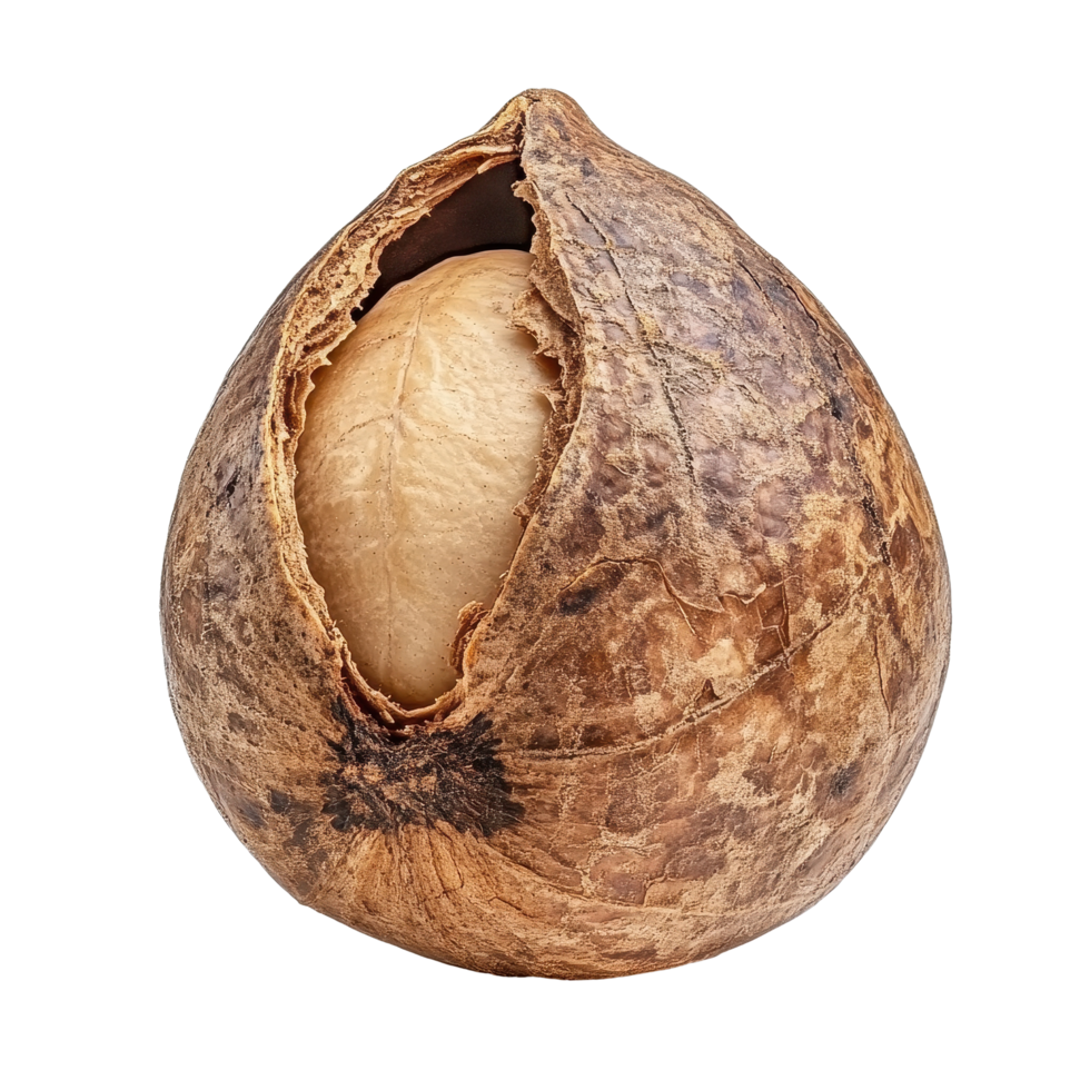 Waternut showcases its unique shape and texture against a clean Transparent background for culinary appreciation, Waternut isolated on background png