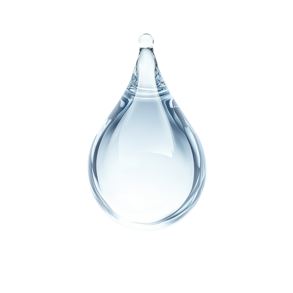 Water droplet isolated on a clean Transparent background showcasing natural clarity and simplicity in design, Water droplet isolated on png