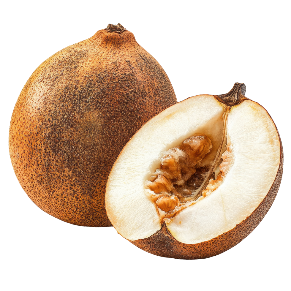 Santol fruit displayed on a Transparent background highlighting its unique texture and interior, Santol fruit on background png