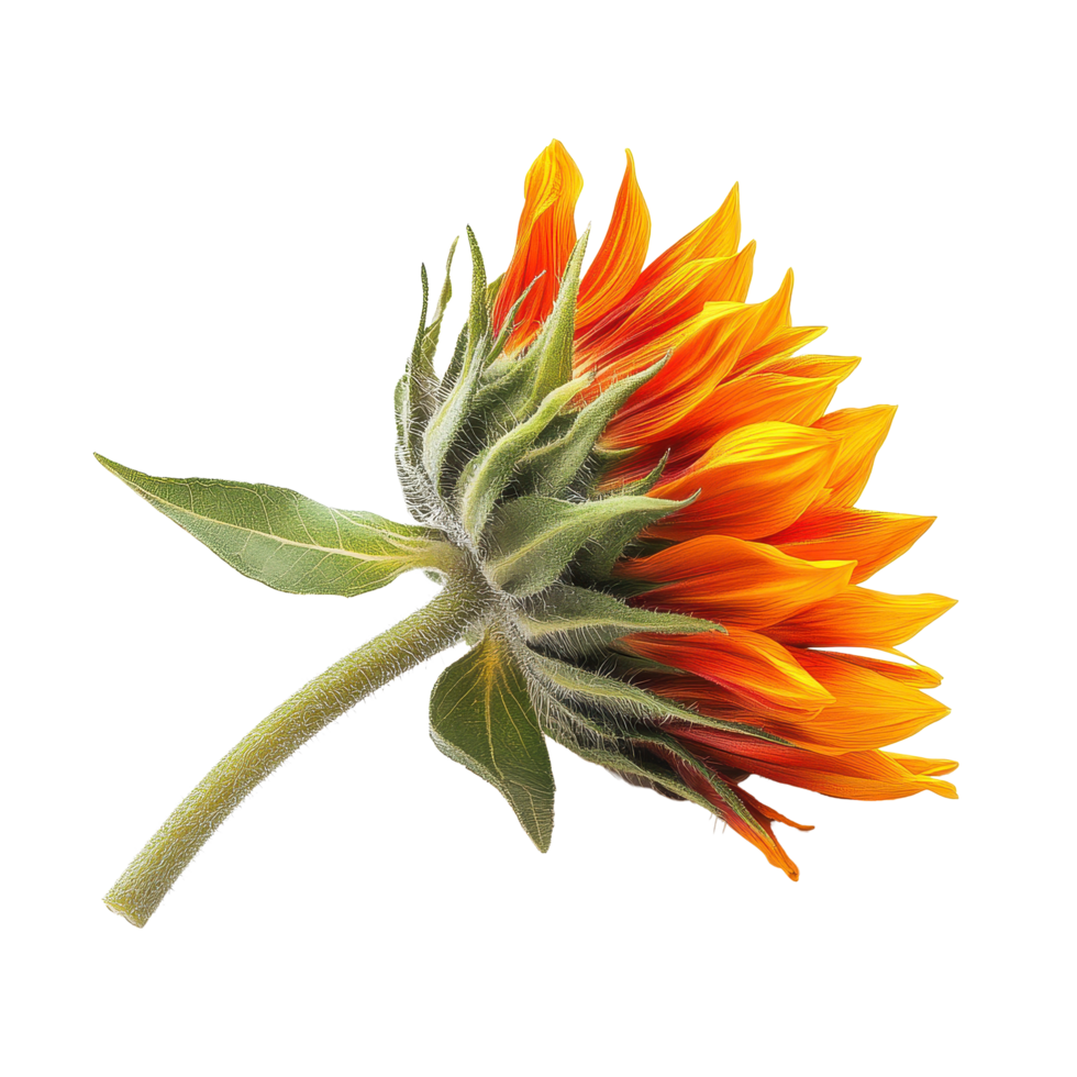 Safflower with vibrant orange petals against a Transparent background showcasing natural beauty and detail, Safflowerisolated on background png