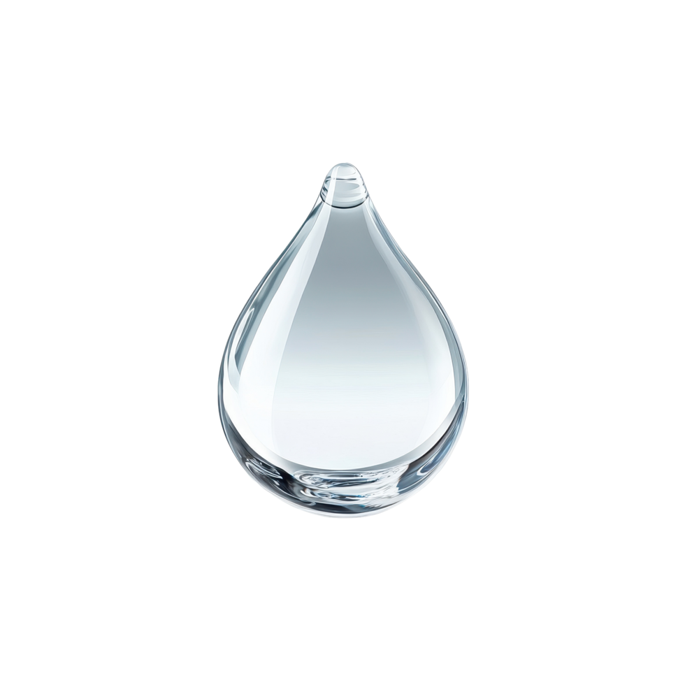 Clear water droplet isolated on a Transparent background showcasing purity and simplicity in nature, Water droplet isolated on png