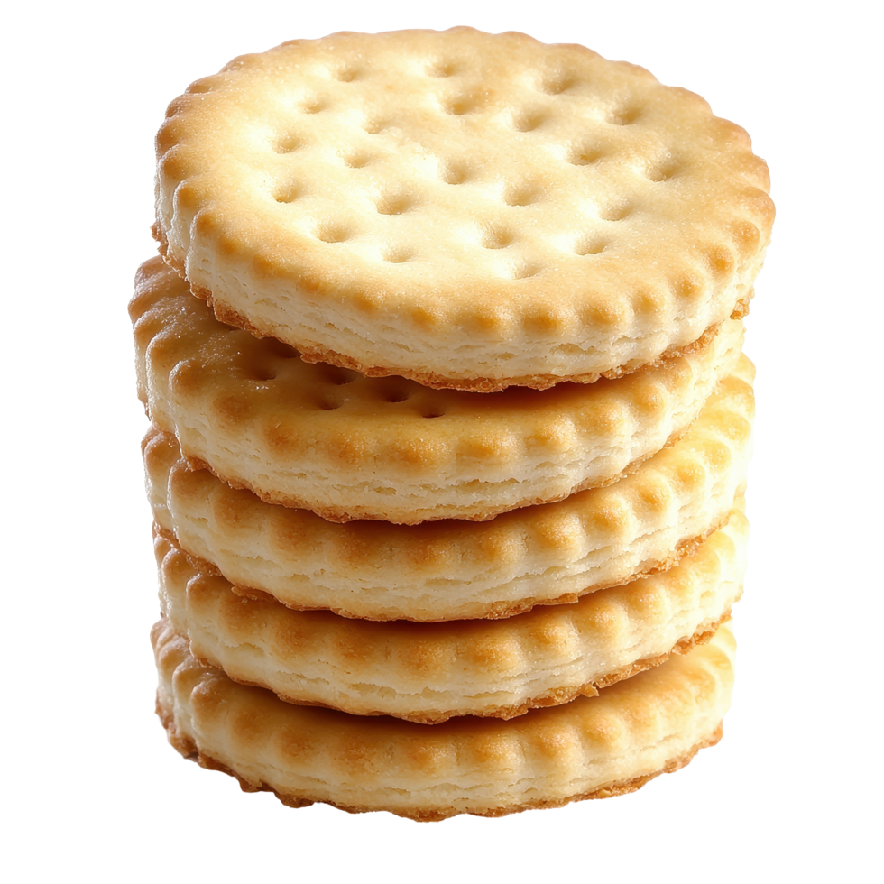 Butter biscuits stacked neatly create an inviting treat against a clean white backdrop, stack butter biscuitsisolated on Transparent background png