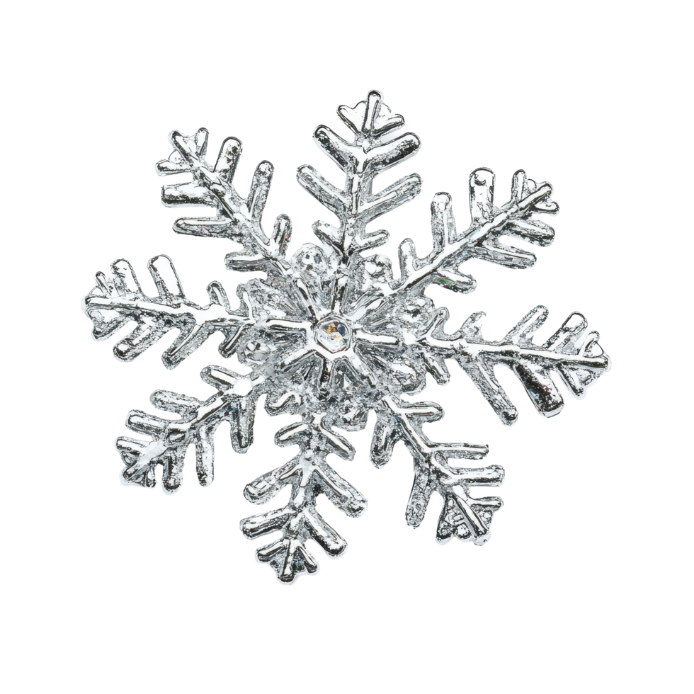 Delicate snowflake isolated on a bright Transparent background showcasing intricate details and natural beauty, Snowflake isolated on png