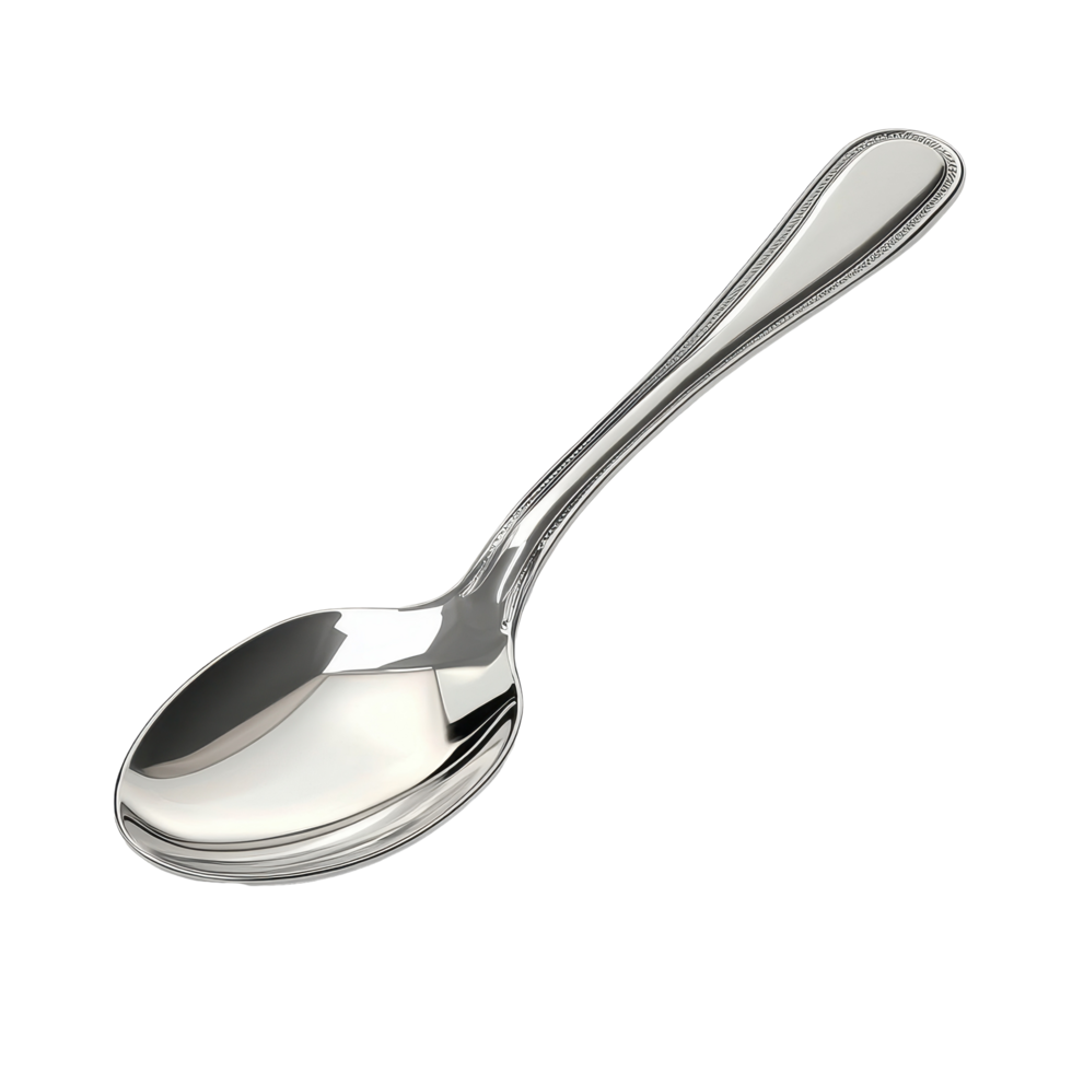 Spoon cup isolated on a Transparent background showcasing a sleek and shiny design, Spoon cupisolated on background png