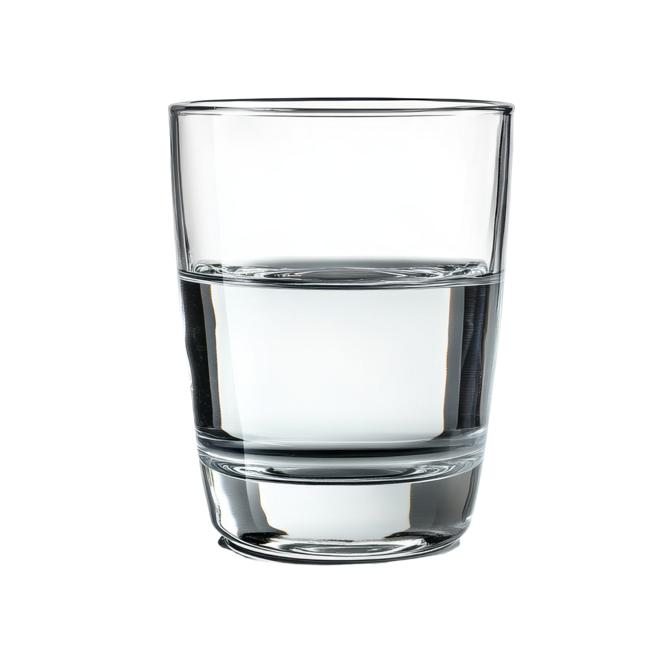 Clear water glass on Transparent background showcasing purity and simplicity in everyday life, Water glass isolated on white png