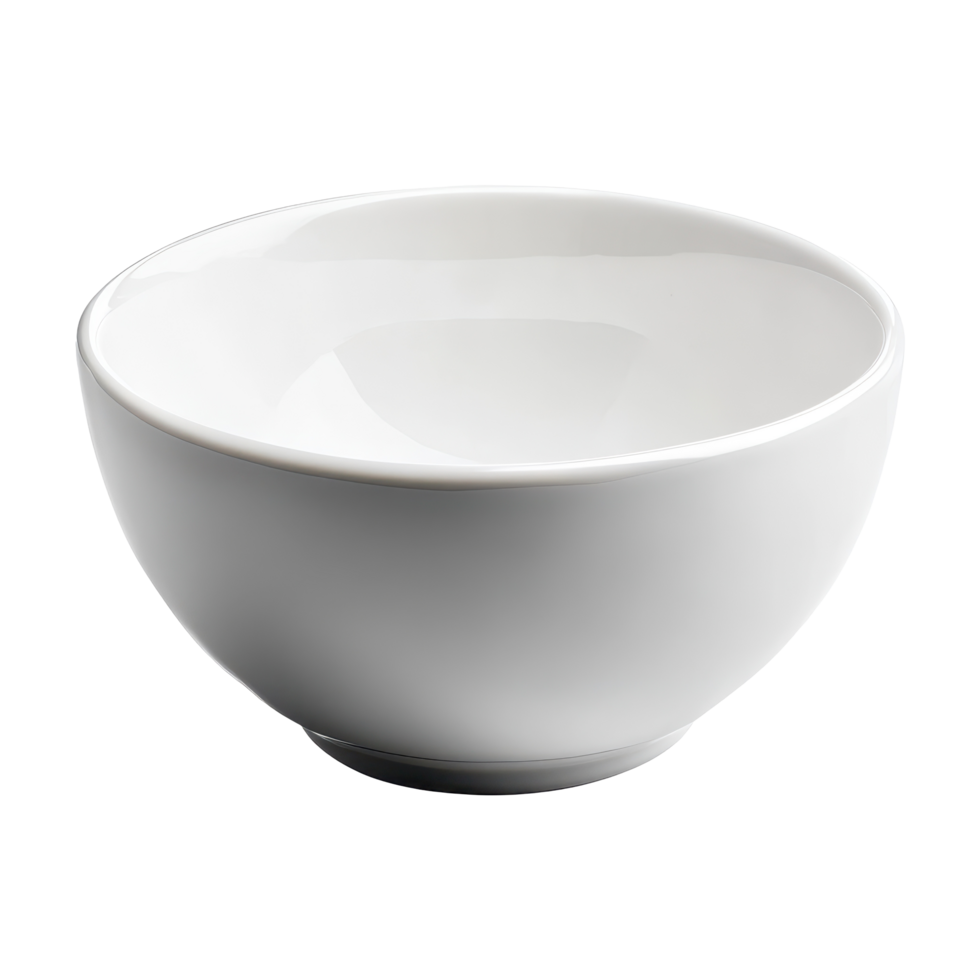 Elegant white bowl isolated against a clean Transparent background for culinary and decorative use, White bowl isolated on background png