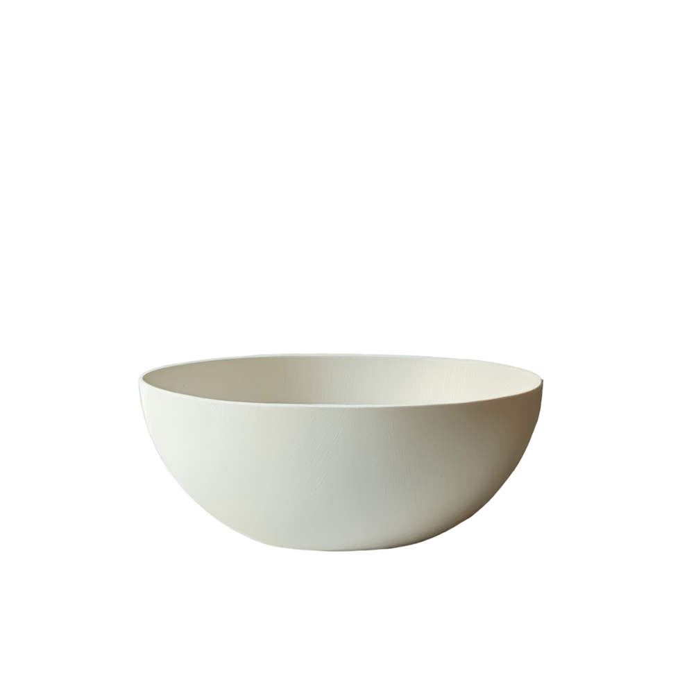 Minimalist white bowl on a transparent surface against a soft green background for modern decor, White bowl on ransparent png