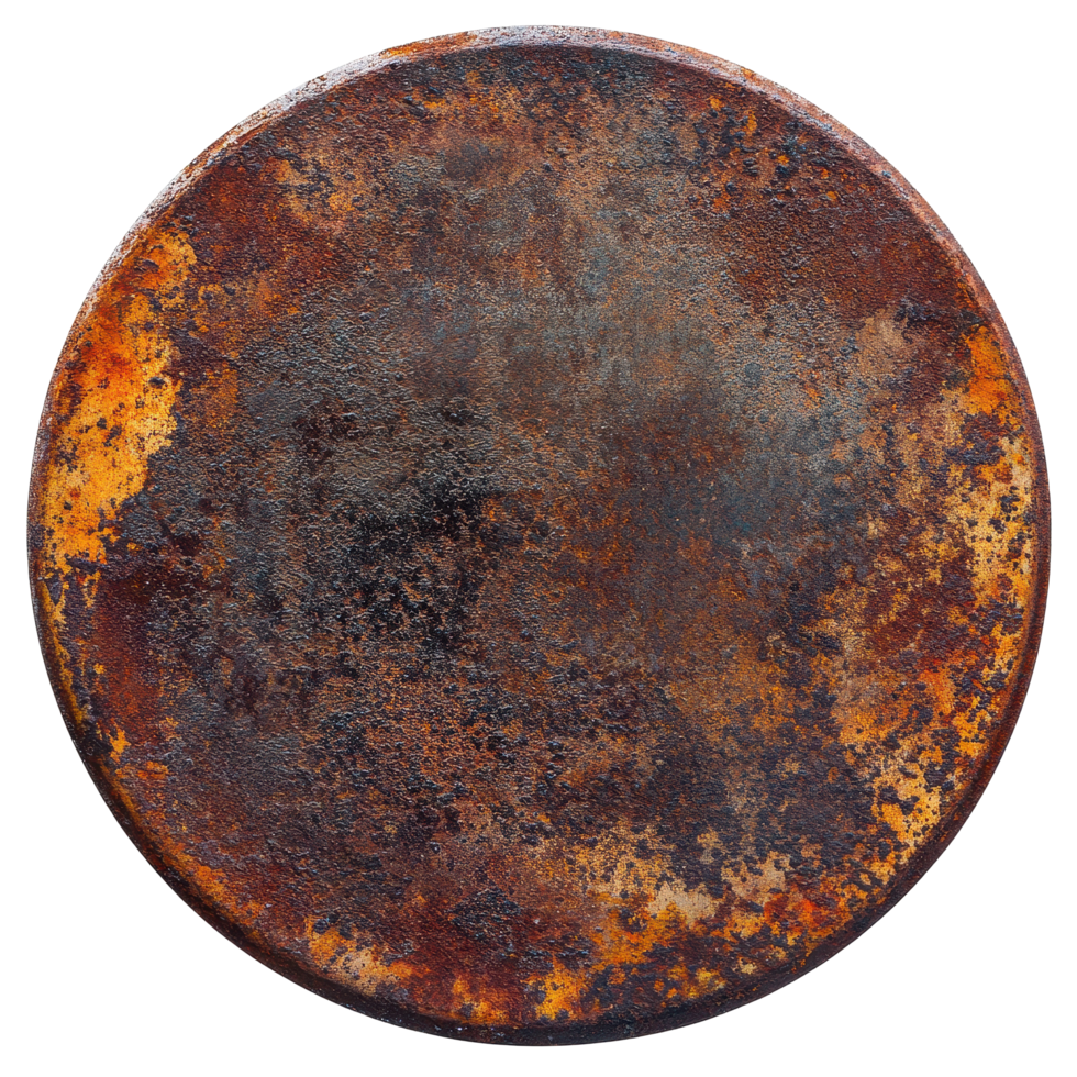 Rusty metal plate with textured surface isolated on Transparent background for artistic and design purposes, Rusty metal plate isolated on png