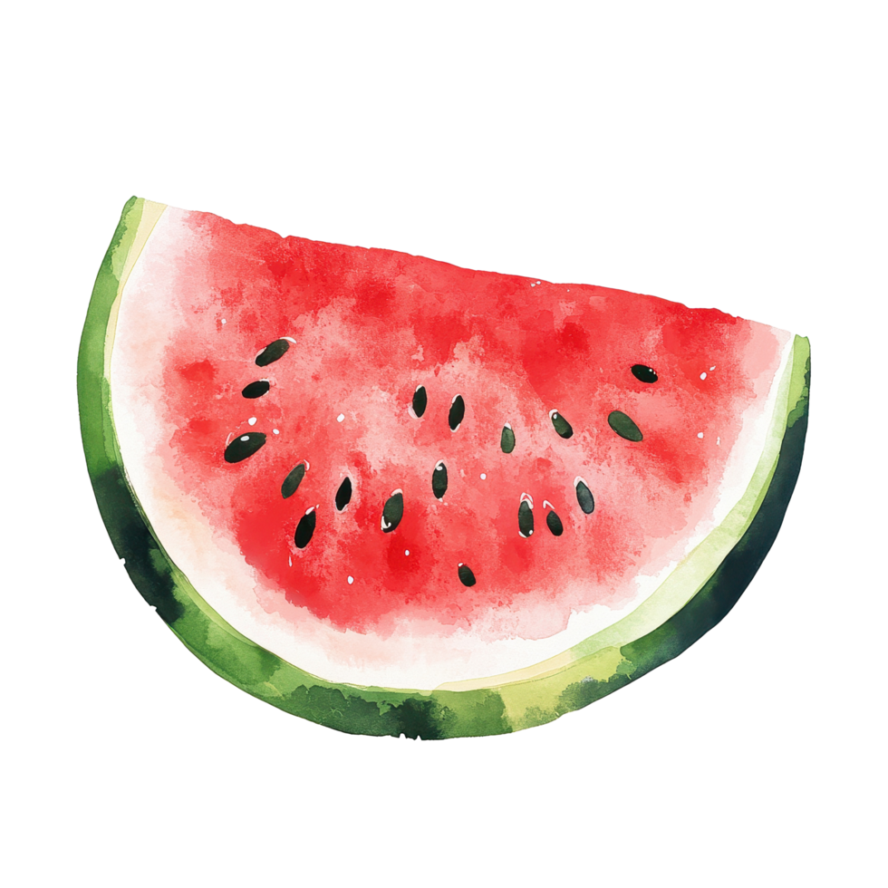 Fresh watermelon slice isolated on Transparent background creating a vibrant and refreshing composition, Watermelon seeds isolated on background png