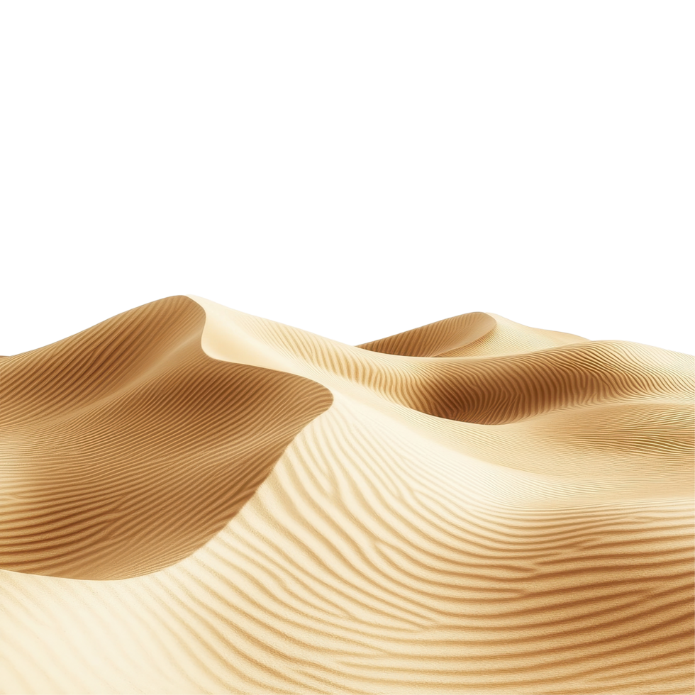 Sand dunes create tranquil isolation in a serene landscape, Sand dunes isolated on Transparent background, background png