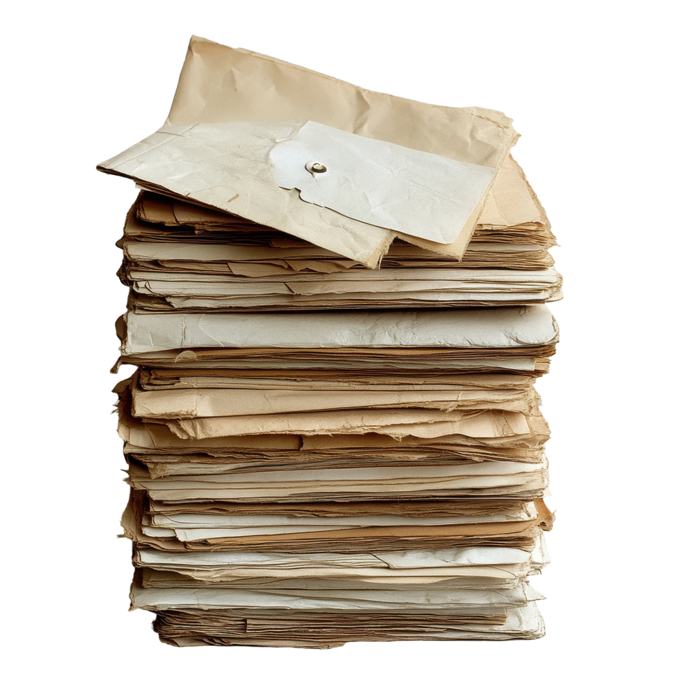 Stacked vintage envelopes showcasing the elegance of old correspondence materials in soft lighting, Stack Envelopes png
