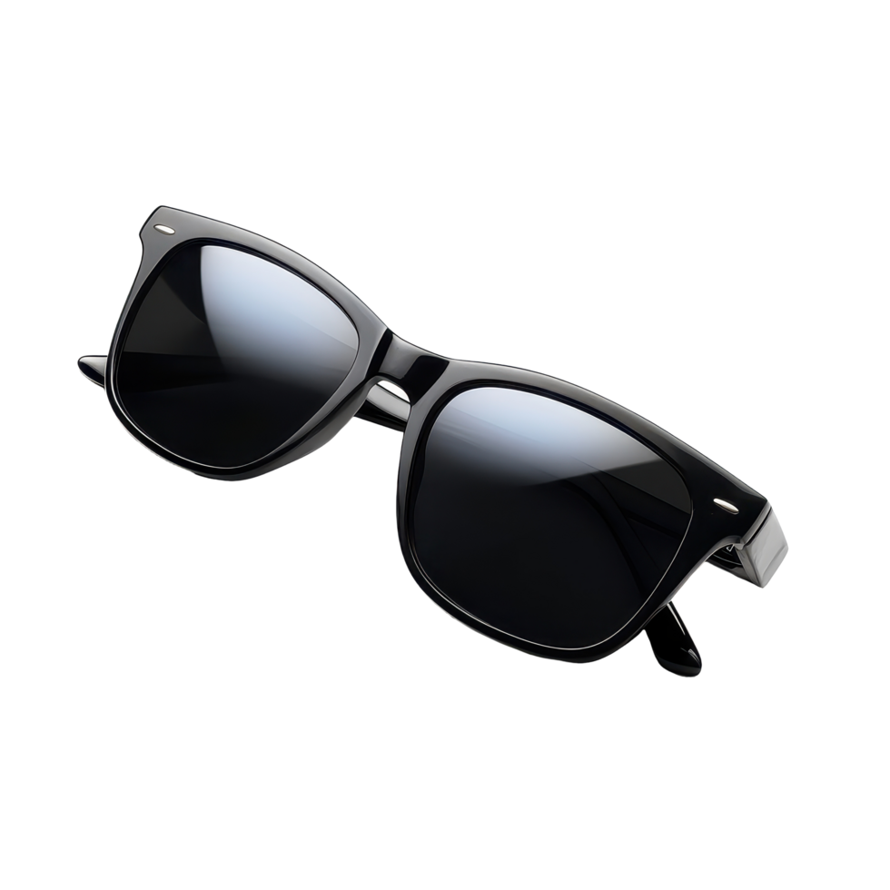 Trendy black sunglasses isolated on a Transparent background for summer fashion and style, sunglasses on a isolated on background file, background png
