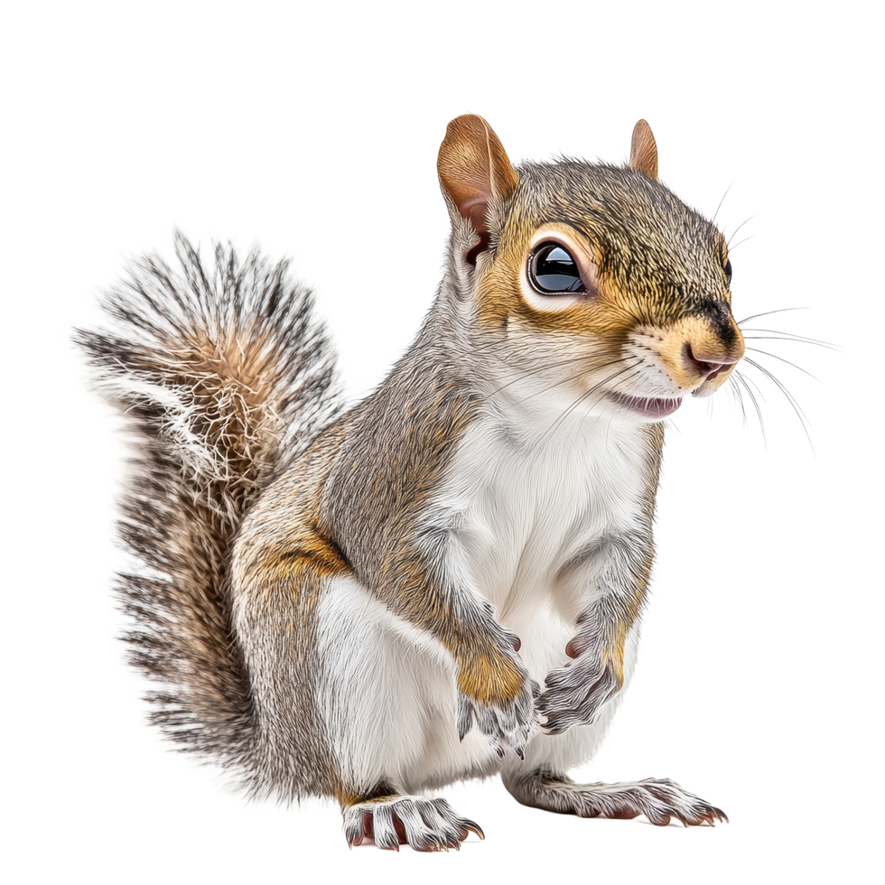 Squirrel isolated on Transparent background showcasing its playful nature and distinct features, Squirrel on isolated on png
