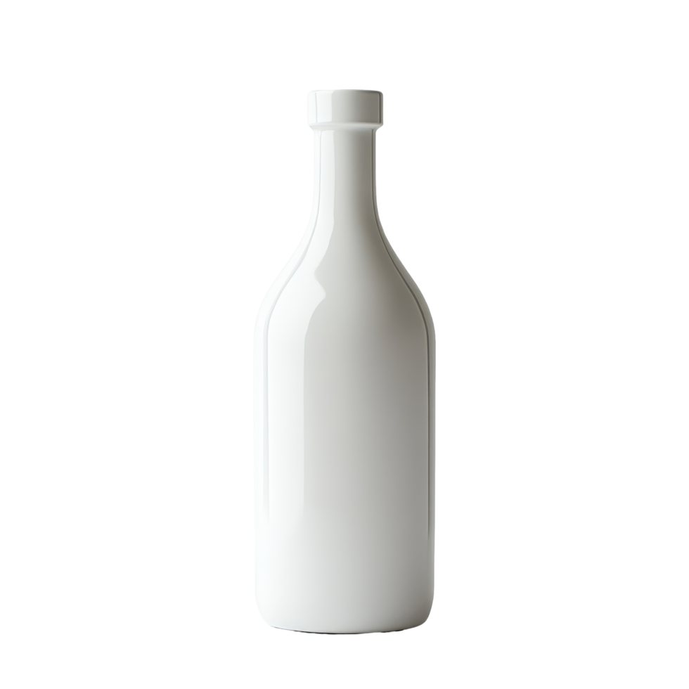 White bottles isolated on a plain background showcasing minimalistic design and perfect symmetry, white bottlesisolated on Transparent background png