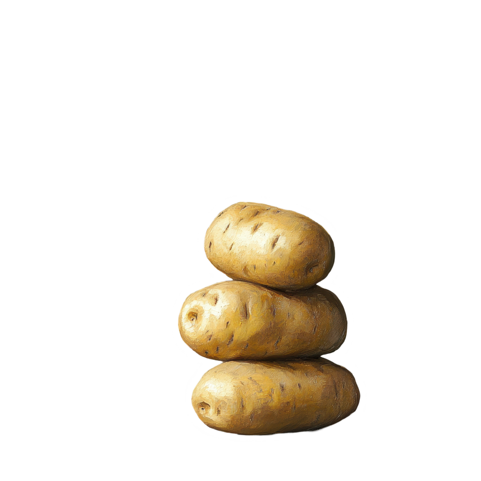 Stack of Yukon gold potatoes arranged artfully against a textured background, Stack Yukon gold potatoes png